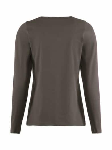Langarm-Shirt Baumwolle Kaffee