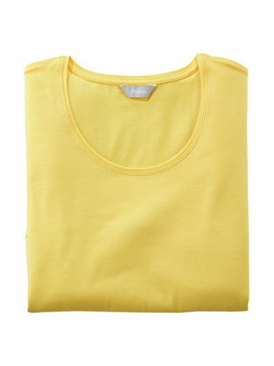 Halbarm-Shirt Baumwolle Gelb