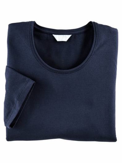 Halbarm-Shirt Baumwolle Marine