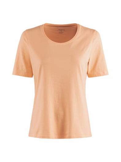 Halbarm-Shirt Baumwolle Pfirsich