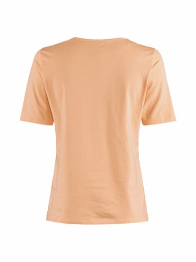 Halbarm-Shirt Baumwolle Pfirsich