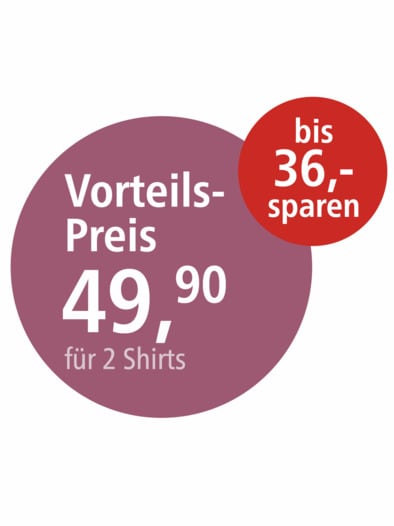 Halbarm-Shirt Baumwolle Pfirsich