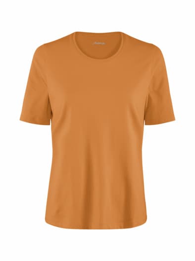 Halbarm-Shirt Baumwolle Safran