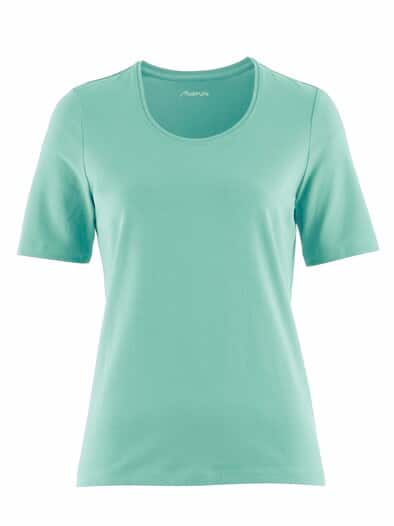 Halbarm-Shirt Baumwolle Mint