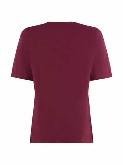 Halbarm-Shirt Baumwolle Bordeaux