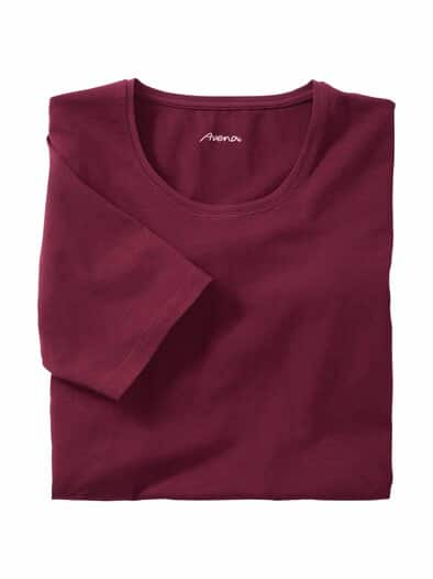 Halbarm-Shirt Baumwolle Bordeaux