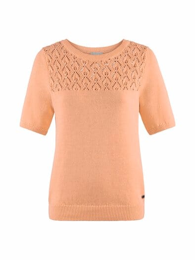 Kurzarm-Pullover Sommerleicht Pfirsich