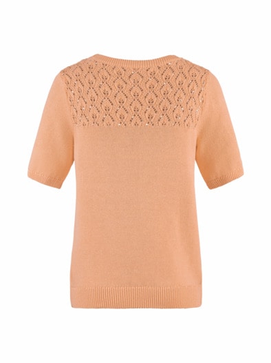 Kurzarm-Pullover Sommerleicht Pfirsich
