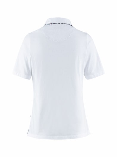 Baumwoll-Poloshirt Liberty Kragen Weiß