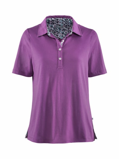 Baumwoll-Poloshirt Liberty Kragen Violett