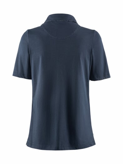 Baumwoll-Poloshirt Liberty Kragen Marine