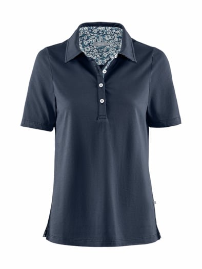 Baumwoll-Poloshirt Liberty Kragen Marine
