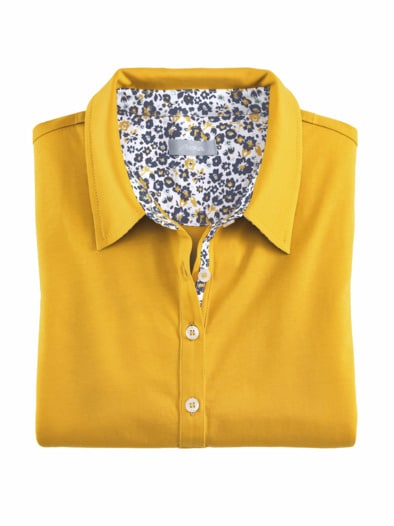 Baumwoll-Poloshirt Liberty Kragen Safran