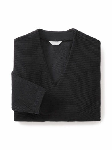 Ottoman-Kelchkragen-Shirt Schwarz
