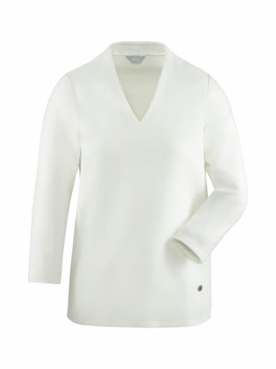 Ottoman-Kelchkragen-Shirt Offwhite