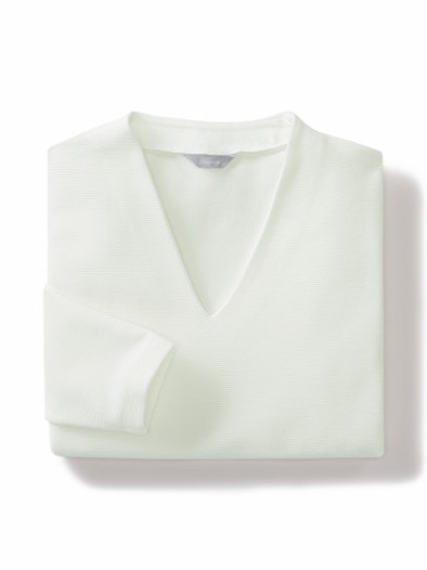 Ottoman-Kelchkragen-Shirt Offwhite