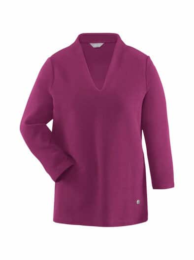 Ottoman-Kelchkragen-Shirt Beere