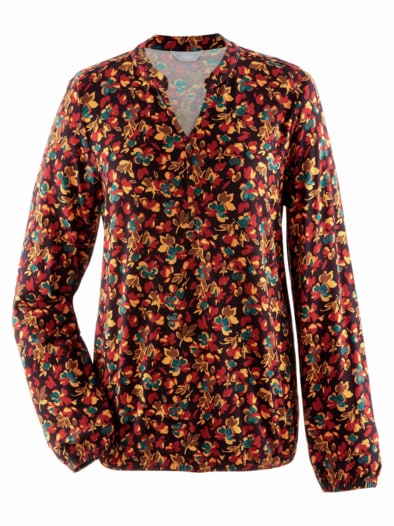 Langarm-Shirt Millefleurs Terra geblümt