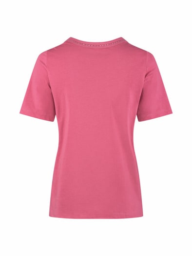 V-Ausschnitt Shirt Schmuckdetails Beere