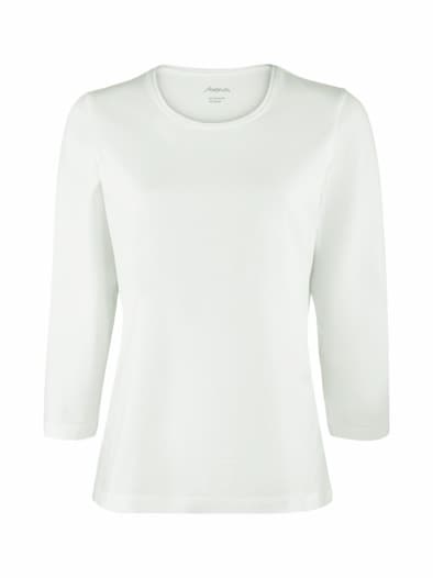 Baumwoll-Shirt 3/4 Arm Weiß