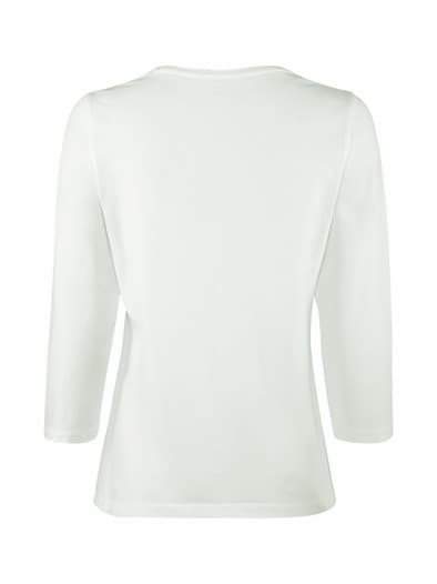 Baumwoll-Shirt 3/4 Arm Weiß