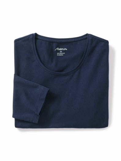Baumwoll-Shirt 3/4 Arm Marine
