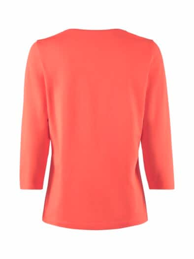 Baumwoll-Shirt 3/4 Arm Koralle