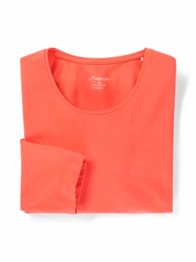 Baumwoll-Shirt 3/4 Arm Koralle