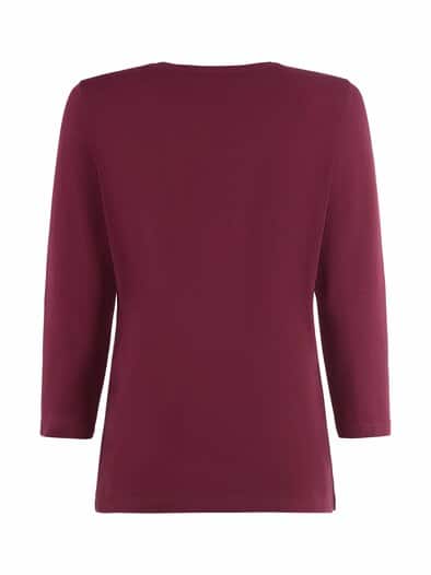 Baumwoll-Shirt 3/4 Arm Bordeaux