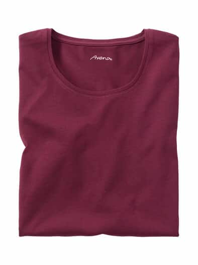 Baumwoll-Shirt 3/4 Arm Bordeaux