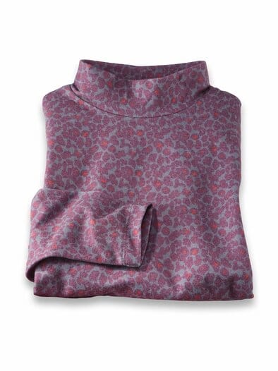 Kuschel-Shirt Stehkragen LeopardBordeaux