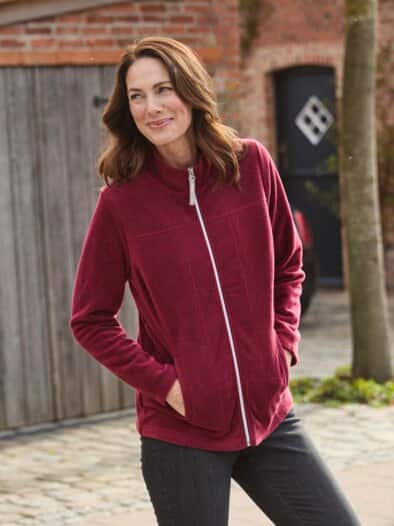 Fleecejacke kuschelwarm Bordeaux