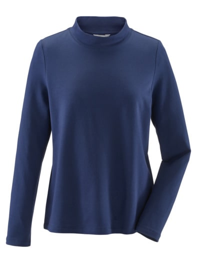 Stehkragen-Shirt Pfirsichweich Marine