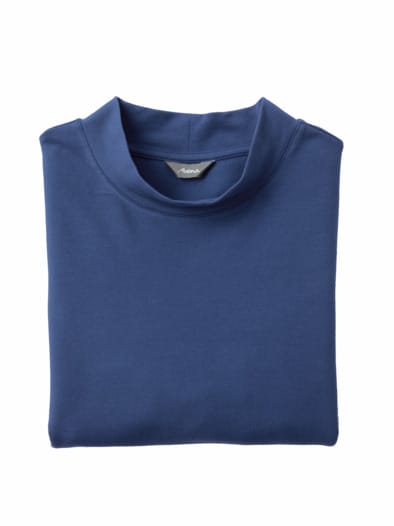 Stehkragen-Shirt Pfirsichweich Marine