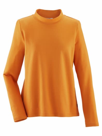Stehkragen-Shirt Pfirsichweich Orange