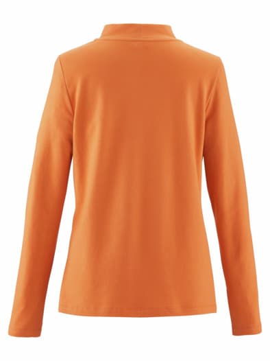 Stehkragen-Shirt Pfirsichweich Orange