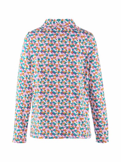 Stehkragen-Shirt Pfirsichweich Mint gemustert