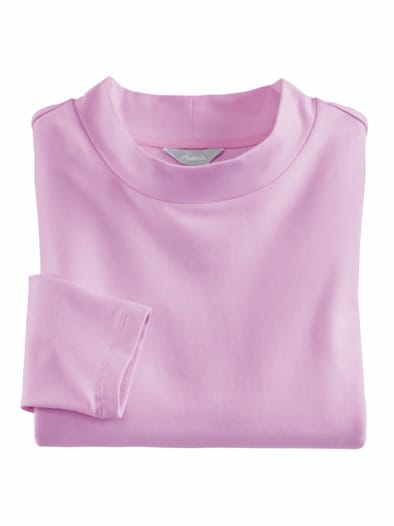 Stehkragen-Shirt Pfirsichweich Flieder