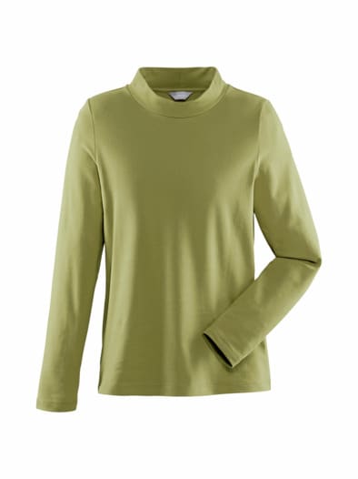 Stehkragen-Shirt Pfirsichweich Pistazie