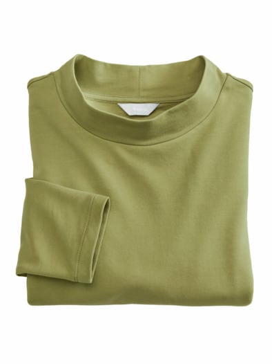 Stehkragen-Shirt Pfirsichweich Pistazie