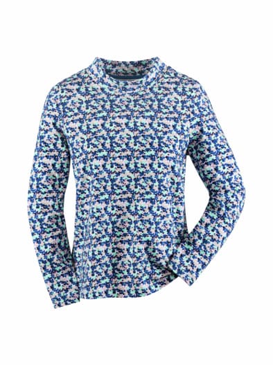 Stehkragen-Shirt Pfirsichweich Mint bedruck