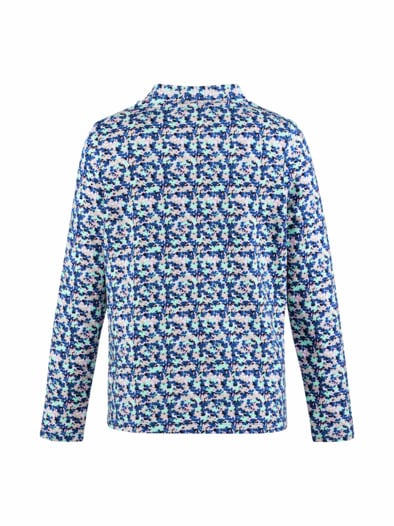 Stehkragen-Shirt Pfirsichweich Mint bedruck