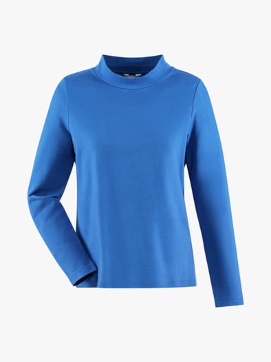 Stehkragen-Shirt Pfirsichweich Royal Blau