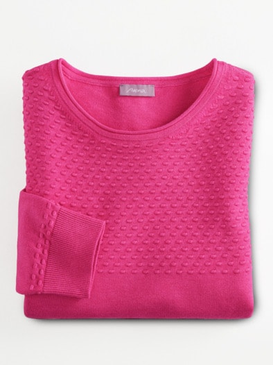 Struktur-Pullover Viskose-Mix Beere