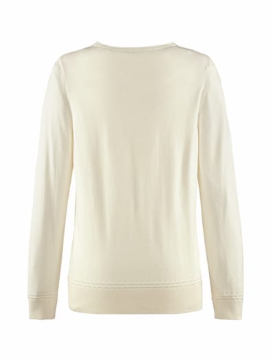 Struktur-Pullover Viskose-Mix Offwhite