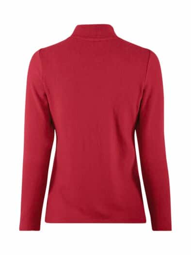 Kuschel-Shirt Stehkragen Rubinrot