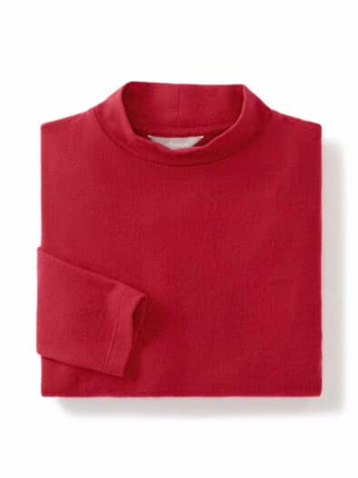 Kuschel-Shirt Stehkragen Rubinrot
