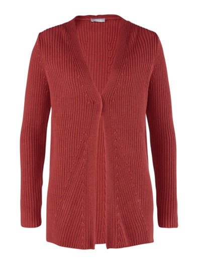 Strickjacke Kaschmirweich Rostrot