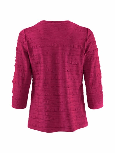 Rundhals-Shirt Strukturmuster Beere