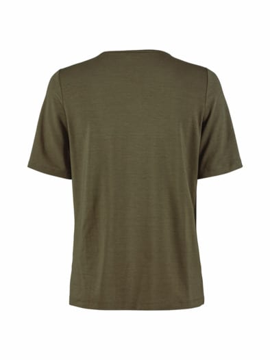 Sommershirt Tropfenausschnitt Khaki